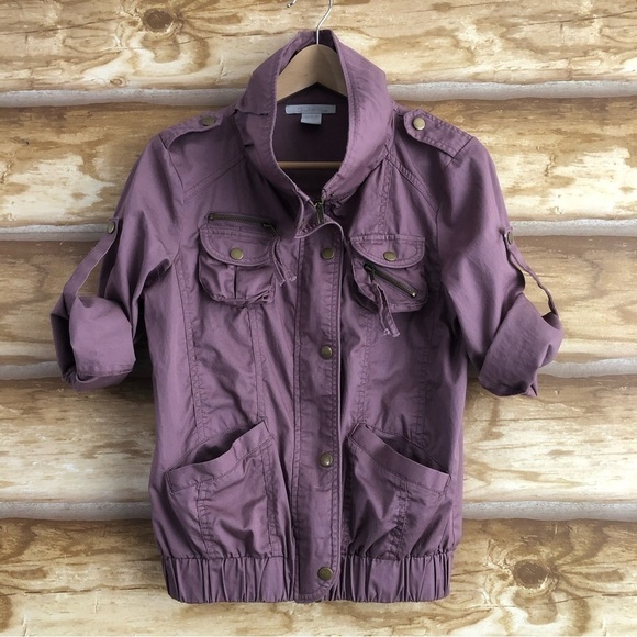 Charlotte Russe lightweight cotton mauve cropped jacket size M - Picture 11 of 14